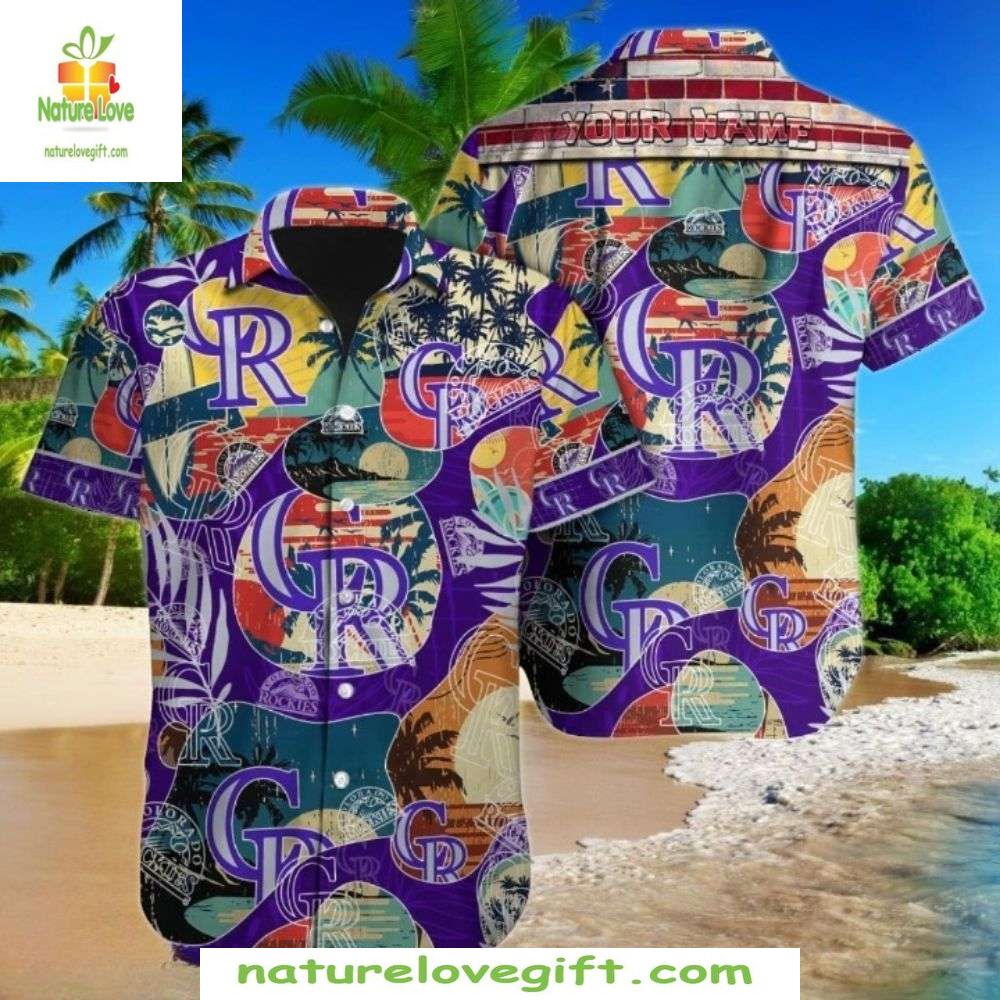 MLB Hawaiian Rockies Tropical Mix Stylish Baseball - Adult & Kids T-Shirts, Sweatshirts & Hoodies apparel design preview 1