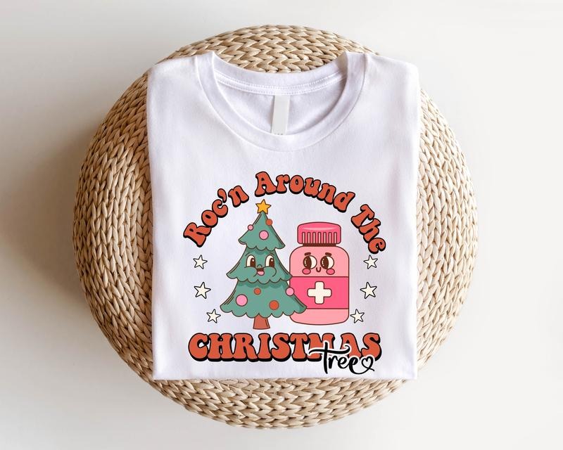 Rocking Around Tree Retro Pharmacy Medical Nursing - Adult & Kids T-Shirts, Sweatshirts & Hoodies apparel design preview 1