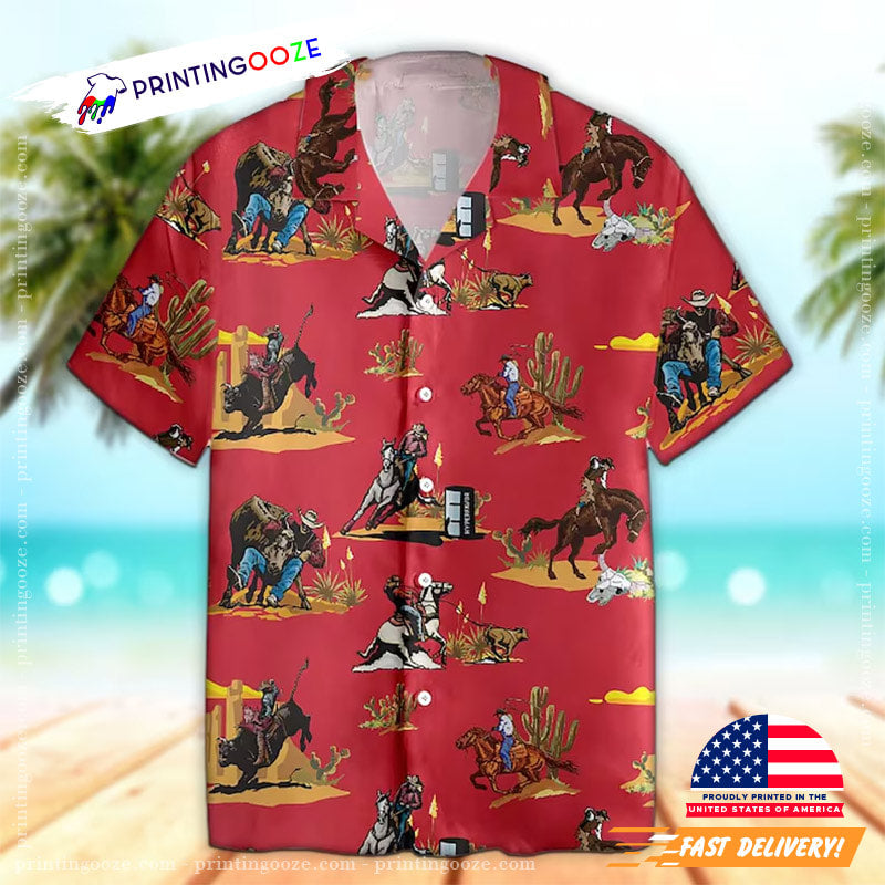Rodeo Pattern Horse Racing Hawaiian - Adult & Kids T-Shirts, Sweatshirts & Hoodies apparel design preview 1