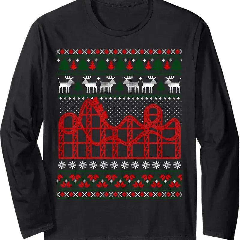 Roller Coaster Scene Ugly - Adult & Kids T-Shirts, Sweatshirts & Hoodies apparel design preview 1