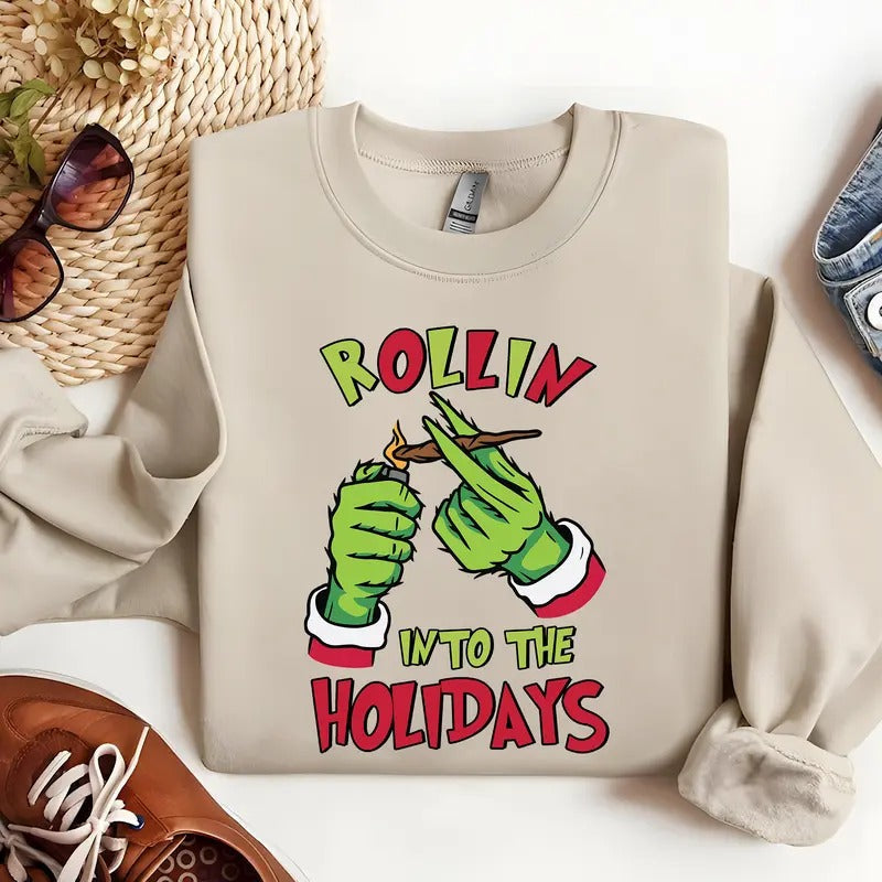 Rollin Holidays Some Spirit G.R.Ii.Ch.Mas Sale Retro - Adult & Kids T-Shirts, Sweatshirts & Hoodies apparel design preview 1
