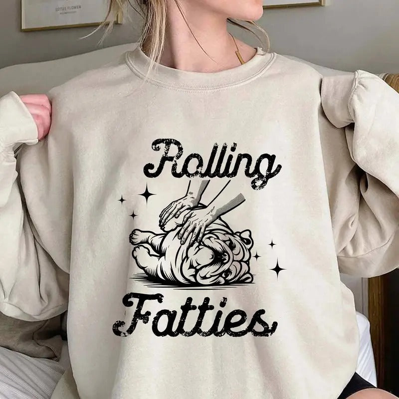 Rolling Fatties Bulldog Funny Lovers Unhinged Cute - Adult & Kids T-Shirts, Sweatshirts & Hoodies apparel design preview 1