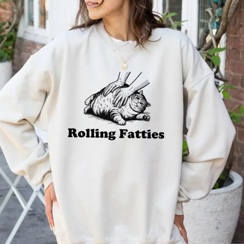 Rolling Fatties Cat Funny Lovers Unhinged Lover Cute - Adult & Kids T-Shirts, Sweatshirts & Hoodies apparel design preview 1