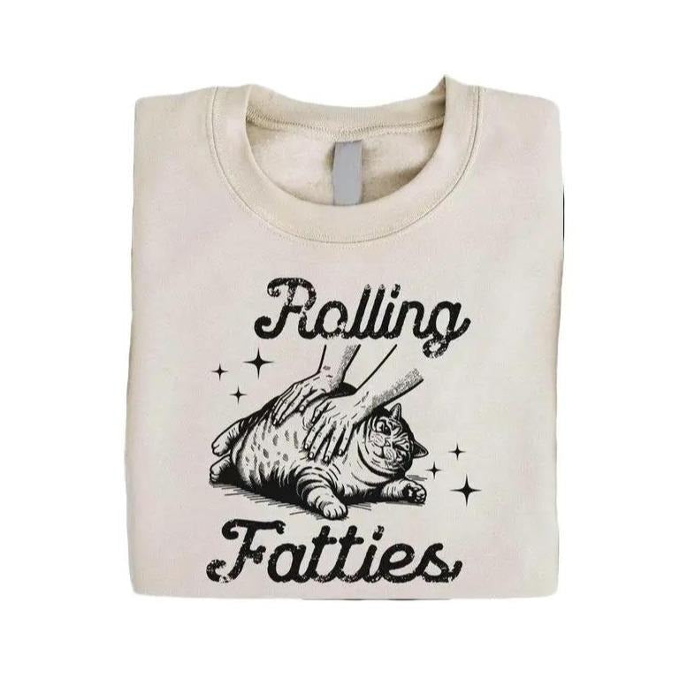 Rolling Fatties Cat Funny Lovers Unhinged Weed Lover - Adult & Kids T-Shirts, Sweatshirts & Hoodies apparel design preview 1