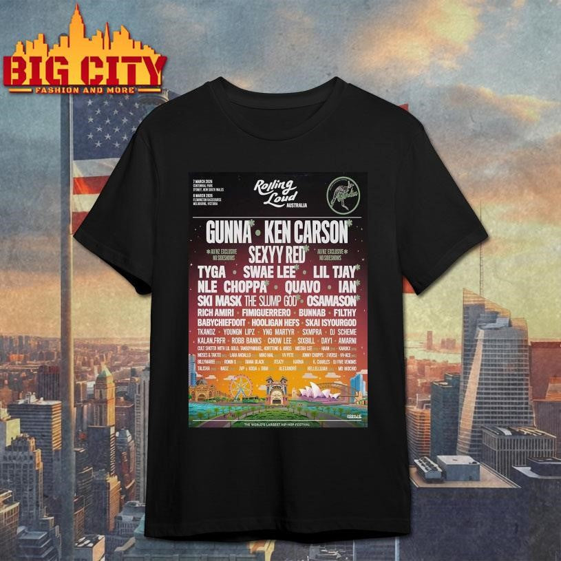 Rolling Loud Australia 2026 Poster - Adult & Kids T-Shirts, Sweatshirts & Hoodies apparel design preview 1