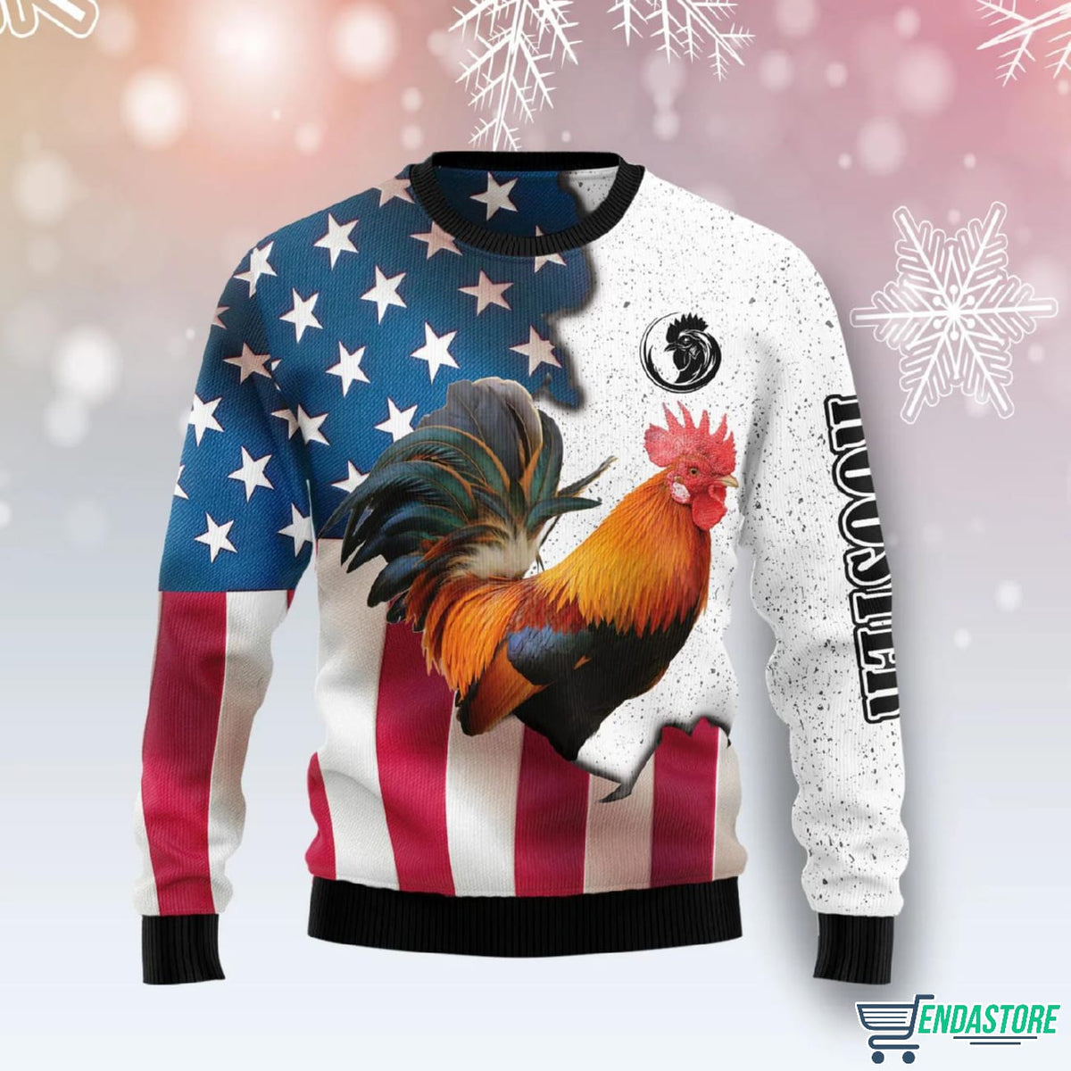 Rooster USA Flag 3D Ugly Christmas Sweater - Holiday Gift product image