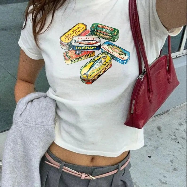 Round Neck Sardine Tins Baby Cute Fish Tin Babies - Adult & Kids T-Shirts, Sweatshirts & Hoodies apparel design preview 1