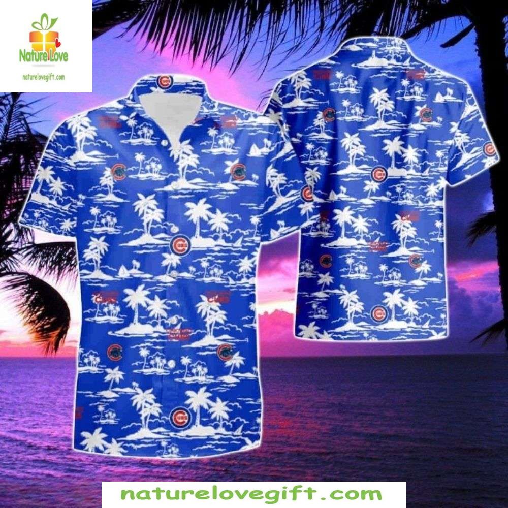 MLB Cubs Hawaiian Royal Blue Tropics Aloha Baseball - Adult & Kids T-Shirts, Sweatshirts & Hoodies apparel design preview 1