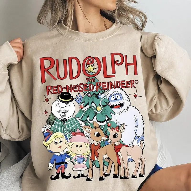 Rudolph Red Nosed Reindeer Xmas Vintage Movie - Adult & Kids T-Shirts, Sweatshirts & Hoodies apparel design preview 1