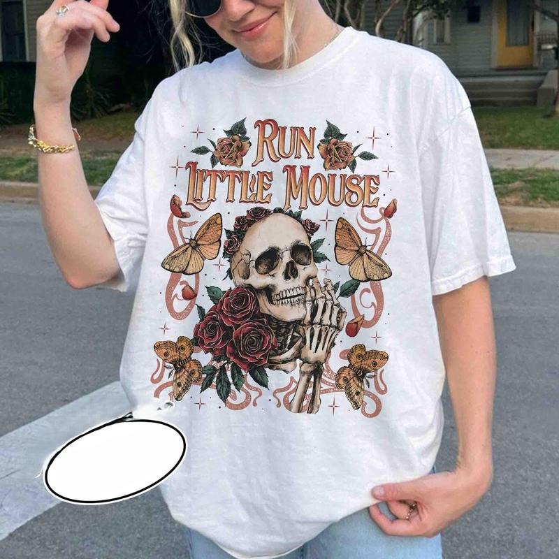 Run Little Mouse Rose Skeleton Haunting Adeline Dark - Adult & Kids T-Shirts, Sweatshirts & Hoodies apparel design preview 1