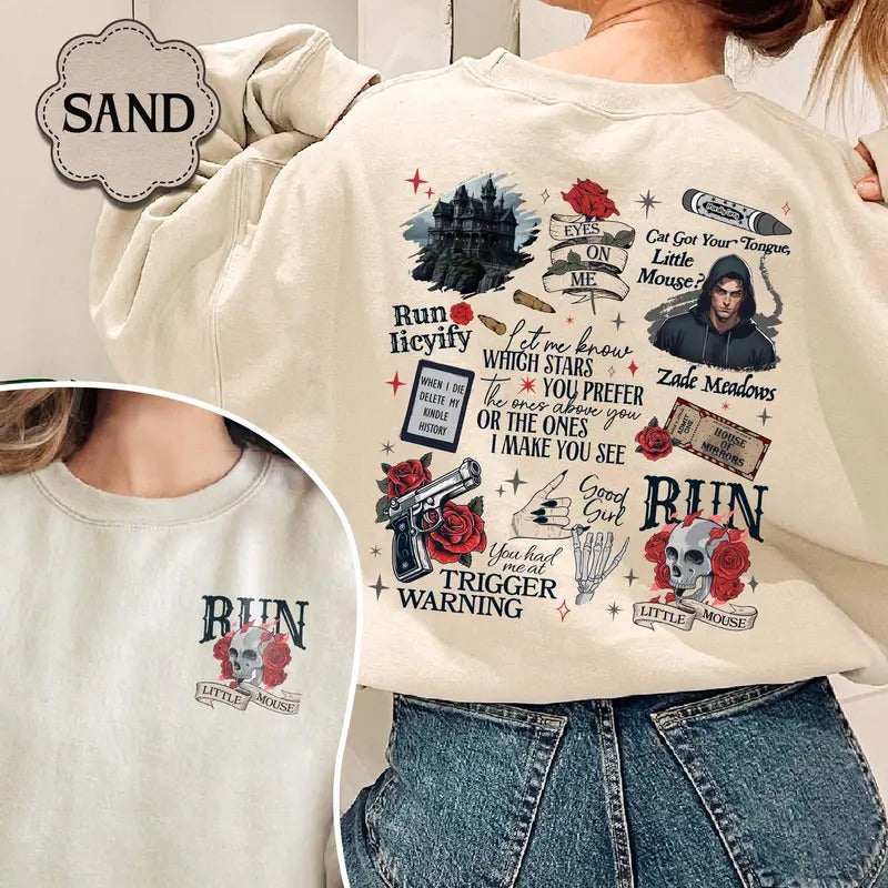 Run Little Mouse Haunting Adeline Cat Dark Romance - Adult & Kids T-Shirts, Sweatshirts & Hoodies apparel design preview 1