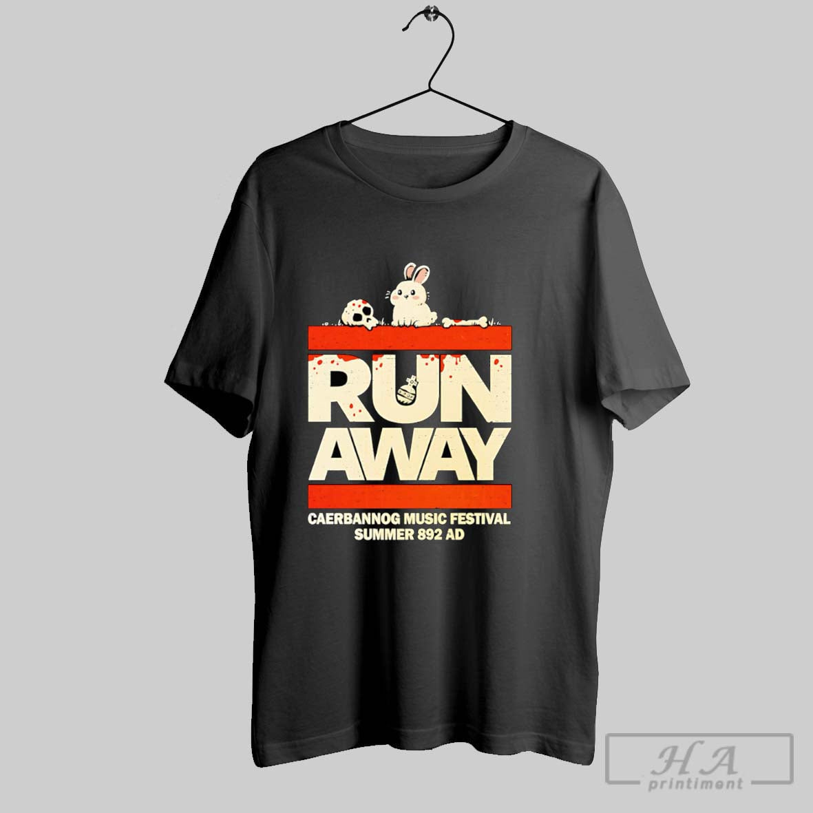 Run Away Caerbannog Music Festival Sweater And V Neck - Adult & Kids T-Shirts, Sweatshirts & Hoodies apparel design preview 1