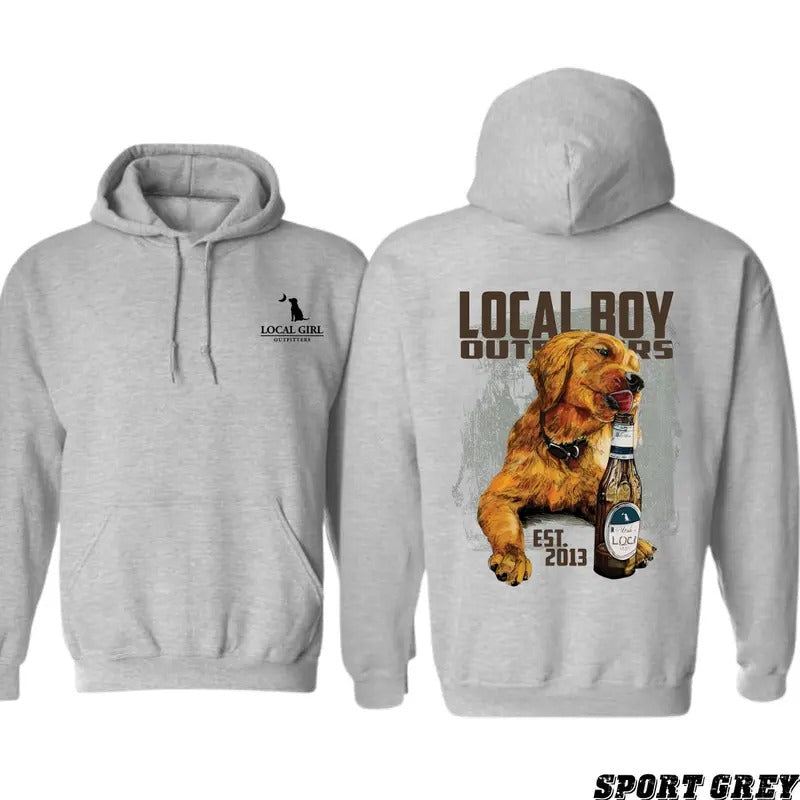 Rustic Dog Local Boy Outdoors Outdoor Adventurers - Adult & Kids T-Shirts, Sweatshirts & Hoodies apparel design preview 1