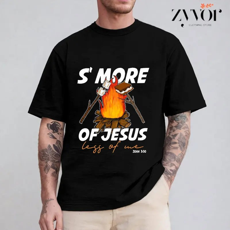 S'More Jesus Less Me Funny Christian Casual Crew Neck - Adult & Kids T-Shirts, Sweatshirts & Hoodies apparel design preview 1