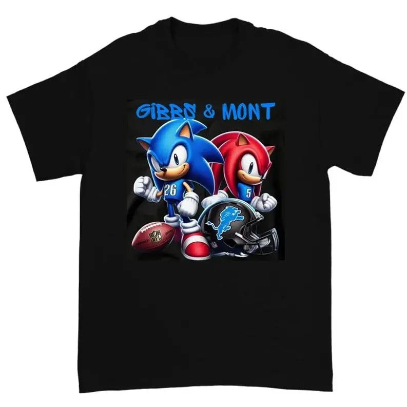S0n!C Knuckl3s Detr0t Football Fan Knuckls Cotton - Adult & Kids T-Shirts, Sweatshirts & Hoodies apparel design preview 1