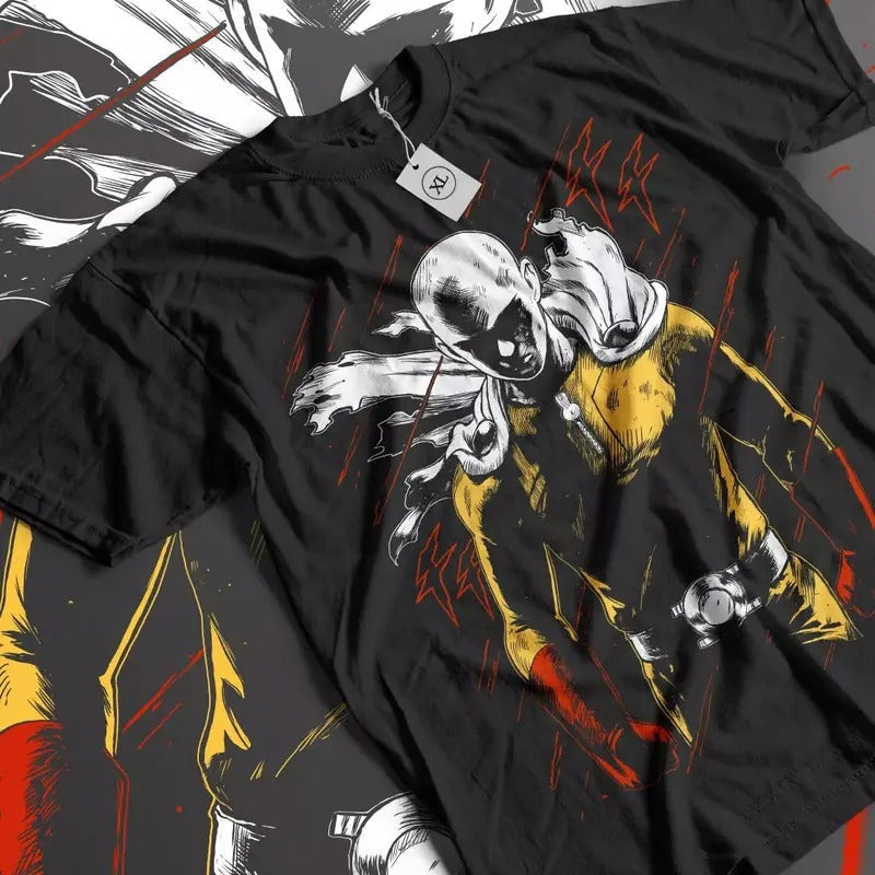 SAITAMA One Punch Man Anime Manga Black All Size - Adult & Kids T-Shirts, Sweatshirts & Hoodies apparel design preview 1