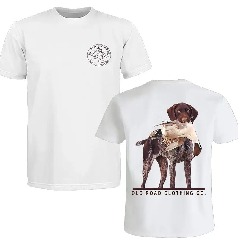 [SALE UP 45%] Old Road Duck Hunting German Wirehaired - Adult & Kids T-Shirts, Sweatshirts & Hoodies apparel design preview 1