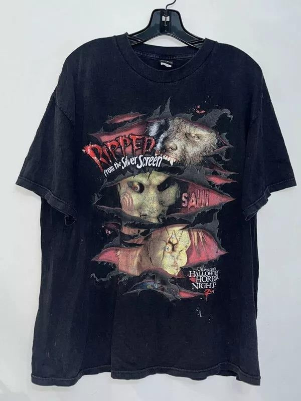 SAW Movie Baggy Horror Halloween Cyber Grunge Black - Adult & Kids T-Shirts, Sweatshirts & Hoodies apparel design preview 1