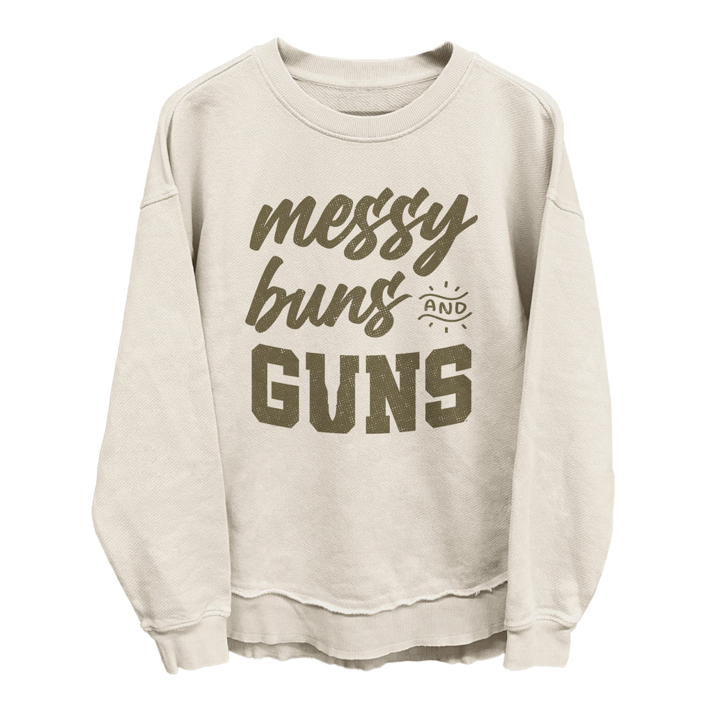 Messy Buns Guns - Adult & Kids T-Shirts, Sweatshirts & Hoodies apparel design preview 1