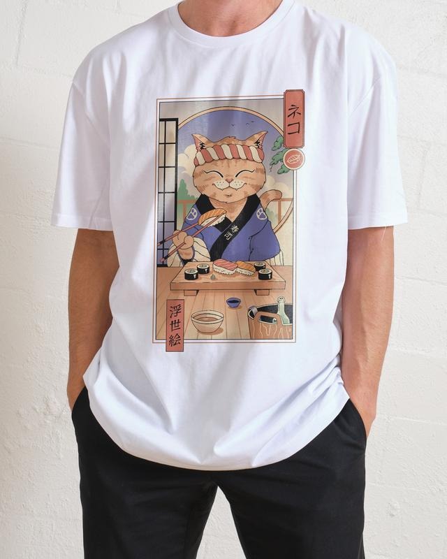 SUSHI CAT EDO Summer Cotton Menswear S 3XL Soft Top - Adult & Kids T-Shirts, Sweatshirts & Hoodies apparel design preview 1