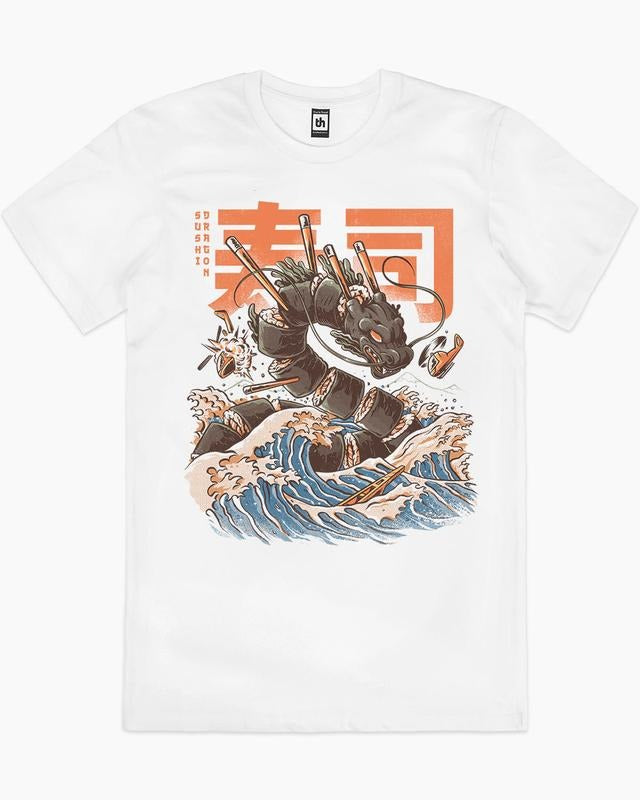 SUSHI DRAGON Summer Cotton Menswear S 3XL Soft Top - Adult & Kids T-Shirts, Sweatshirts & Hoodies apparel design preview 1