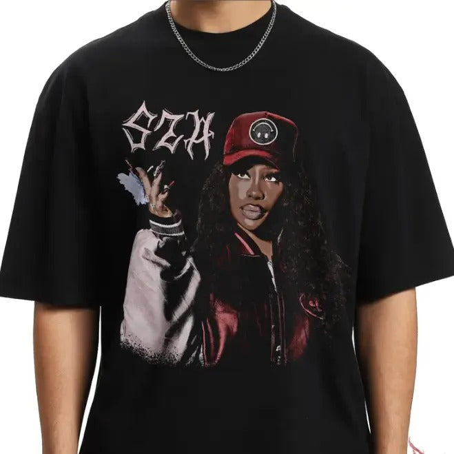 SZA Vintage 90s Hip Hop Rap - Adult & Kids T-Shirts, Sweatshirts & Hoodies apparel design preview 1