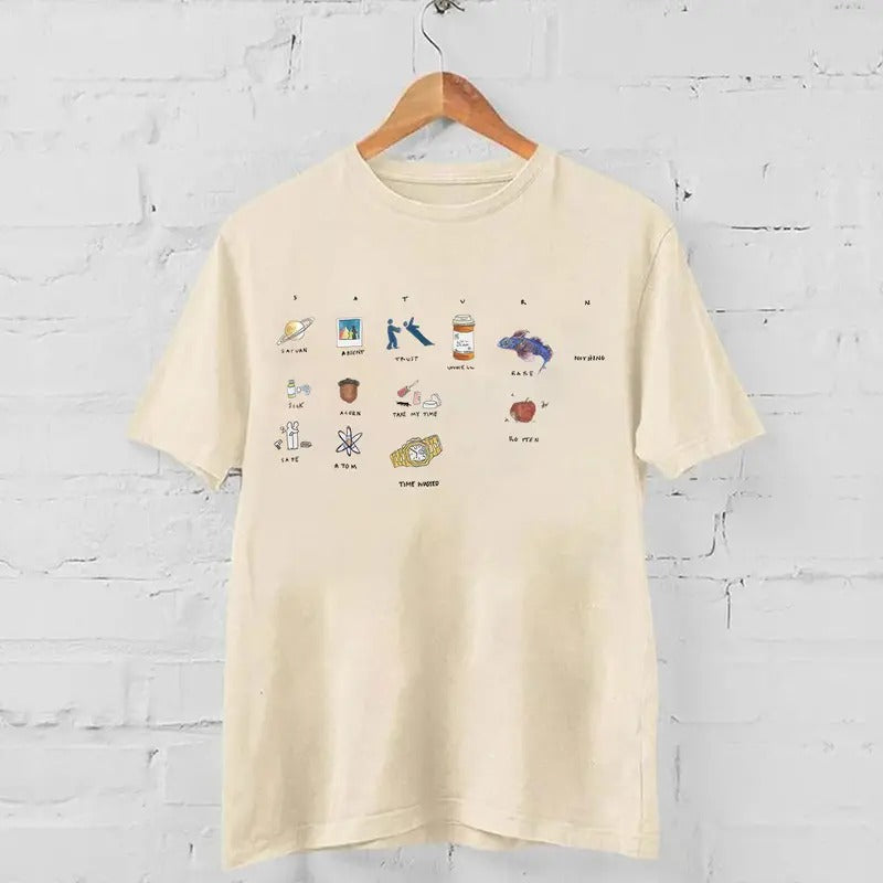 SZA Saturn White 2024 New Release Breathable Casual - Adult & Kids T-Shirts, Sweatshirts & Hoodies apparel design preview 1