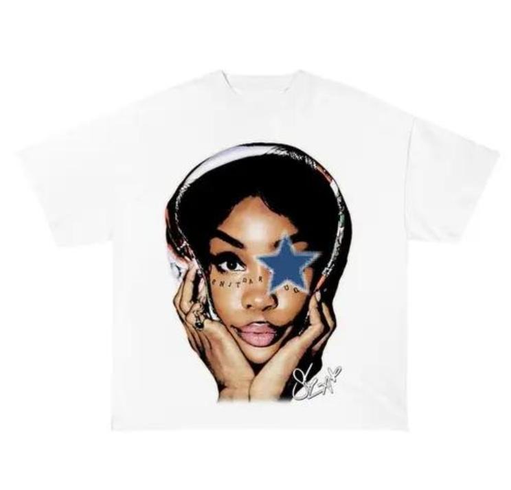 SZA Star Blue Classic Cotton Fabric Menswear - Adult & Kids T-Shirts, Sweatshirts & Hoodies apparel design preview 1