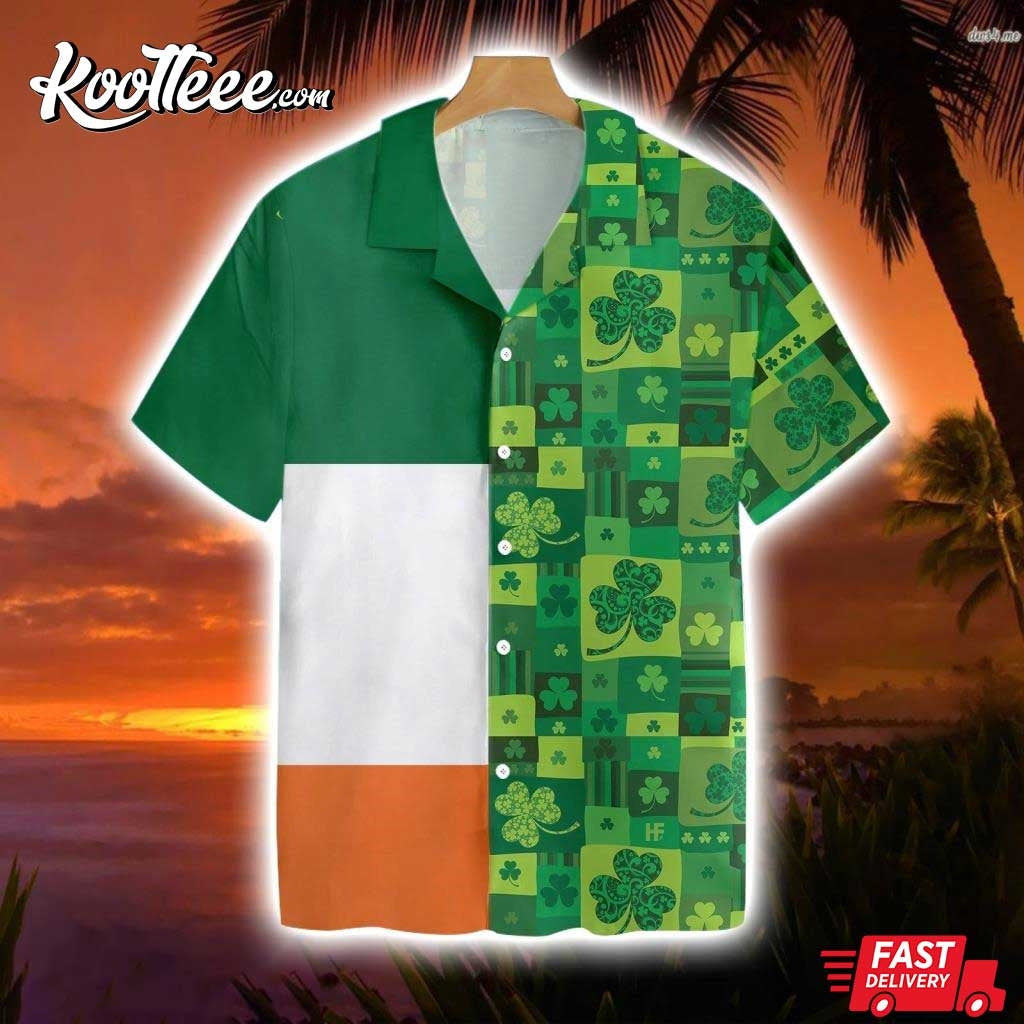Saint Patricks Day Irish Ireland Flag Hawaiian - Adult & Kids T-Shirts, Sweatshirts & Hoodies apparel design preview 1