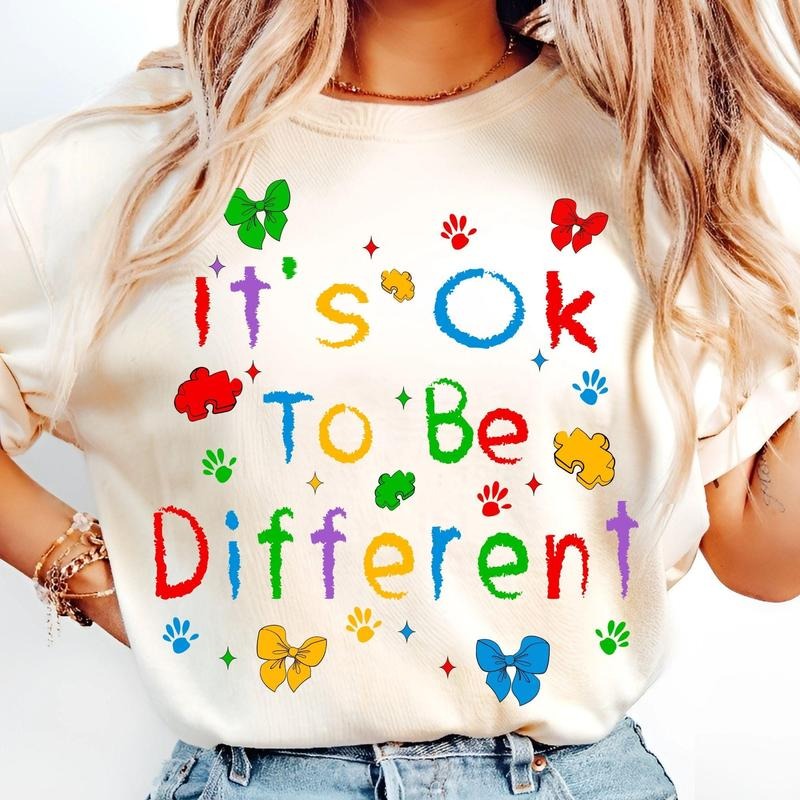 [Sale 45% Off] 'S OK Be Different Autism Coquette Bow - Adult & Kids T-Shirts, Sweatshirts & Hoodies apparel design preview 1