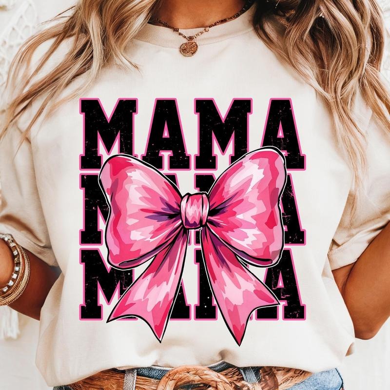 [Sale 45% Off] Pink Mama Bow Watercolor Mom - Adult & Kids T-Shirts, Sweatshirts & Hoodies apparel design preview 1