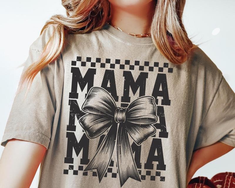 [Sale 45% Off] Retro Mama Checkered Coquette Bow Mom - Adult & Kids T-Shirts, Sweatshirts & Hoodies apparel design preview 1