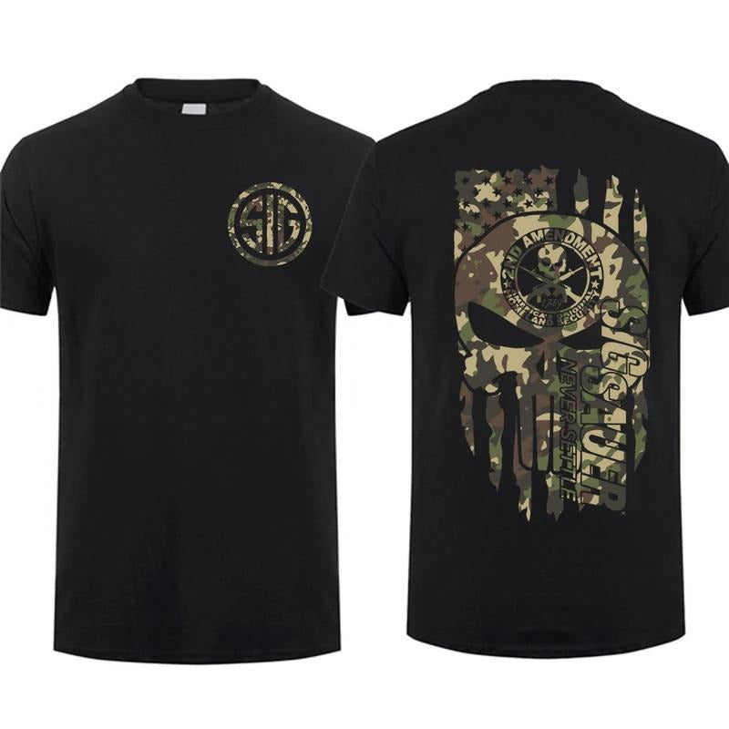 [Sale Up 60%] 2025 Top Sig Sauer American Skull Flag - Adult & Kids T-Shirts, Sweatshirts & Hoodies apparel design preview 1