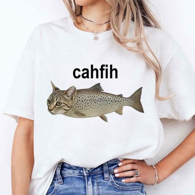 [Sale Up 30%] Cah Fih Misspelled Fish Meme Retro - Adult & Kids T-Shirts, Sweatshirts & Hoodies apparel design preview 1