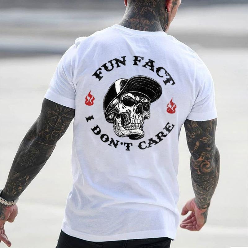 [Sale Up 50%] FUN FACT I DON'T CARE Skull Print Top - Adult & Kids T-Shirts, Sweatshirts & Hoodies apparel design preview 1