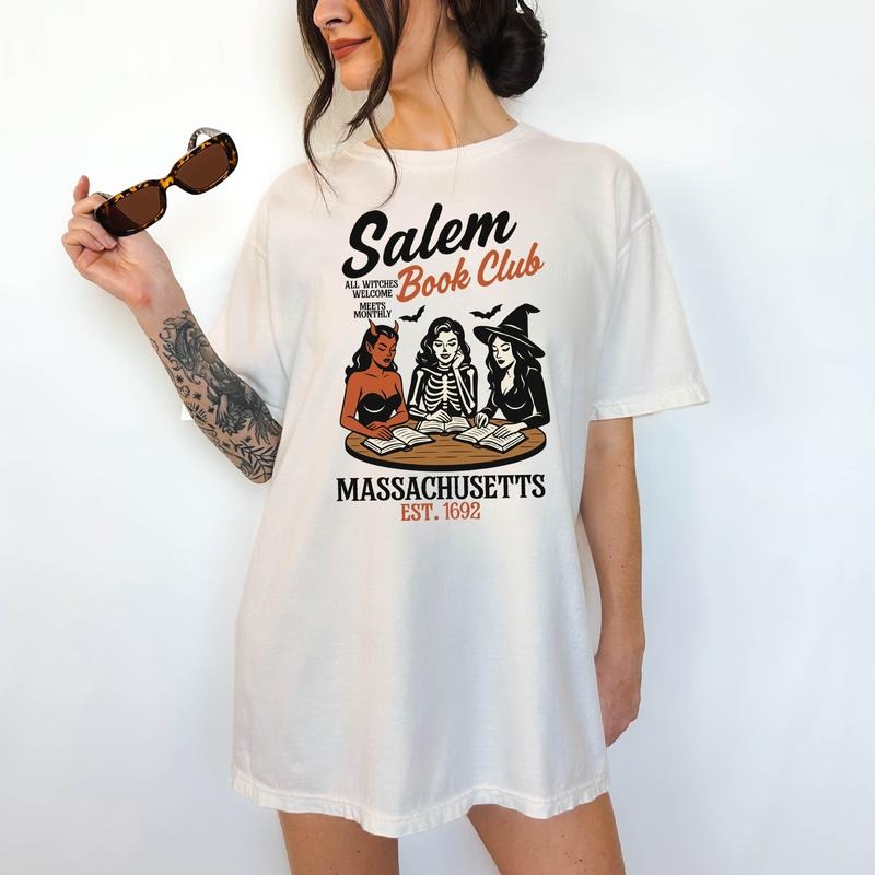 Salem Book Club Funny Comfortable Hallowen - Adult & Kids T-Shirts, Sweatshirts & Hoodies apparel design preview 1