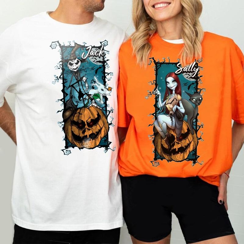 Sally Front Skeleton Jack Couple Vintage Nightmare - Adult & Kids T-Shirts, Sweatshirts & Hoodies apparel design preview 1