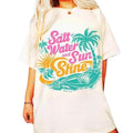 Salt Water Sun Shine Retro Summer Seashell Tropical - Adult & Kids T-Shirts, Sweatshirts & Hoodies apparel design preview 1
