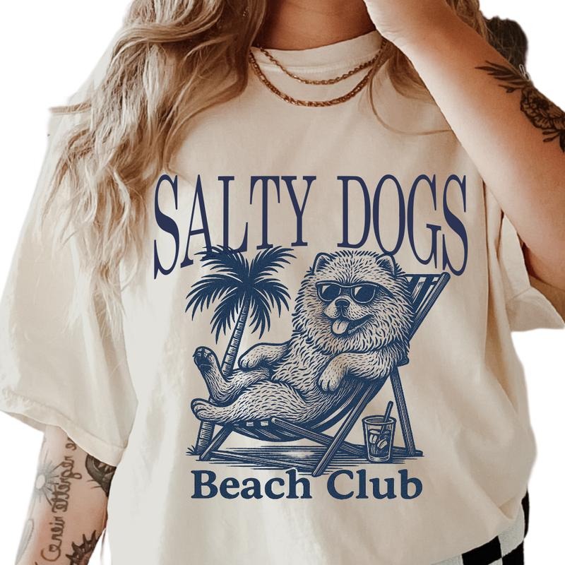 Salty Dogs Beach Club Chow Relaxed Fit Printed USA - Adult & Kids T-Shirts, Sweatshirts & Hoodies apparel design preview 1