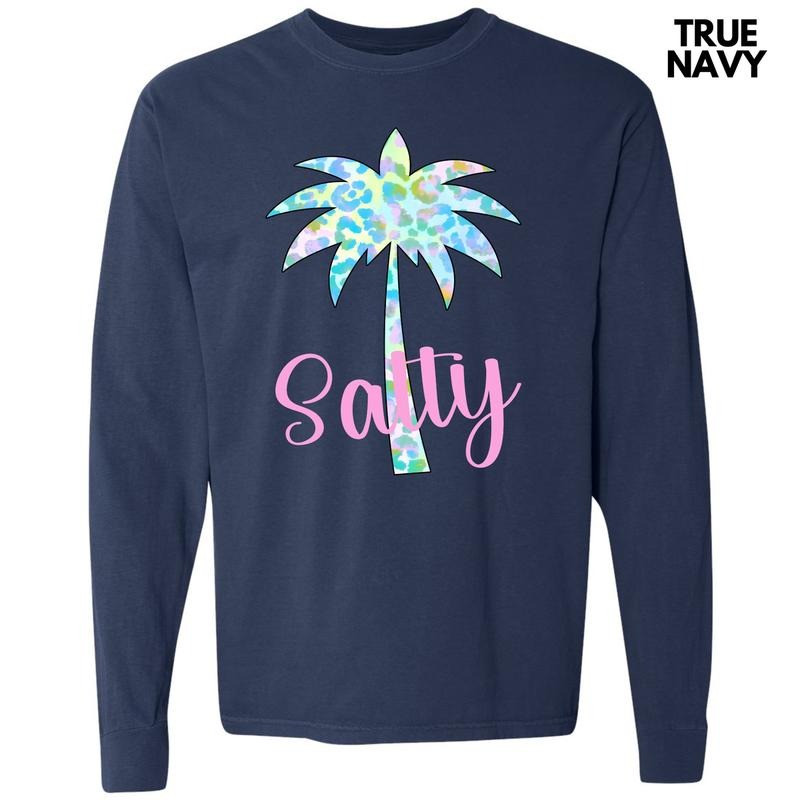 Salty Palm Tree Comfort Colors 'NLB' - Adult & Kids T-Shirts, Sweatshirts & Hoodies apparel design preview 1