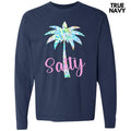Salty Palm Tree Comfort Colors 'NLB' - Adult & Kids T-Shirts, Sweatshirts & Hoodies apparel design preview 1