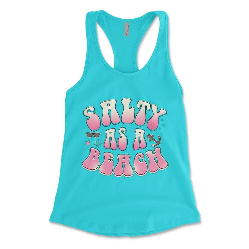 Salty As Beach Tank Top Summer Comfortable - Adult & Kids T-Shirts, Sweatshirts & Hoodies apparel design preview 1