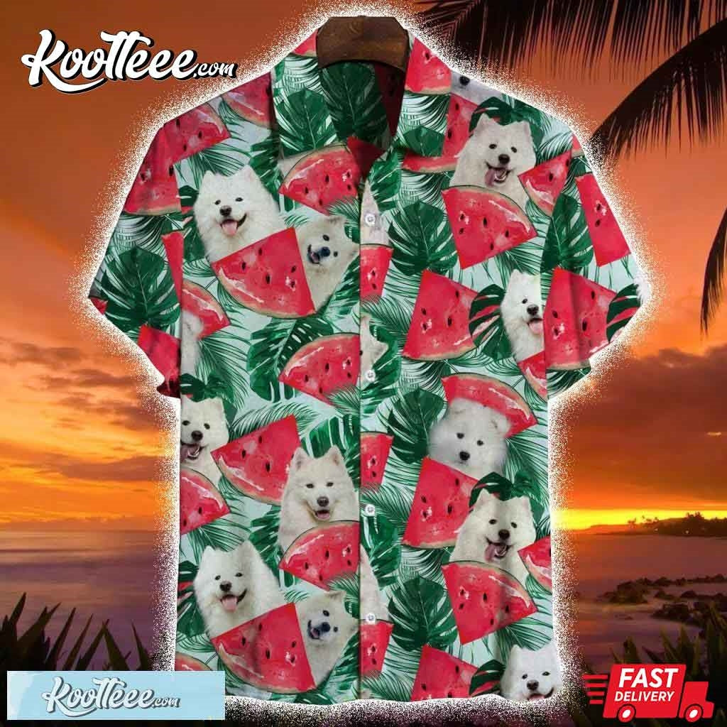 Samoyed Dog Lover Tropical Watermelon Hawaiian - Adult & Kids T-Shirts, Sweatshirts & Hoodies apparel design preview 1