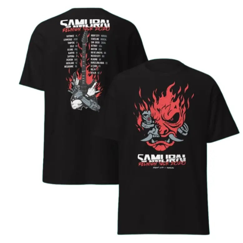 Samurai Reunion Tour Locations Classic Band Cyberpunk - Adult & Kids T-Shirts, Sweatshirts & Hoodies apparel design preview 1
