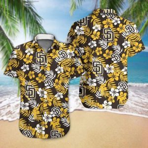 San Diego Padres Hawaiian Hibiscus Pattern Gift For - Adult & Kids T-Shirts, Sweatshirts & Hoodies apparel design preview 1