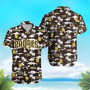 San Diego Padres Hawaiian White Palm Islands For - Adult & Kids T-Shirts, Sweatshirts & Hoodies apparel design preview 1