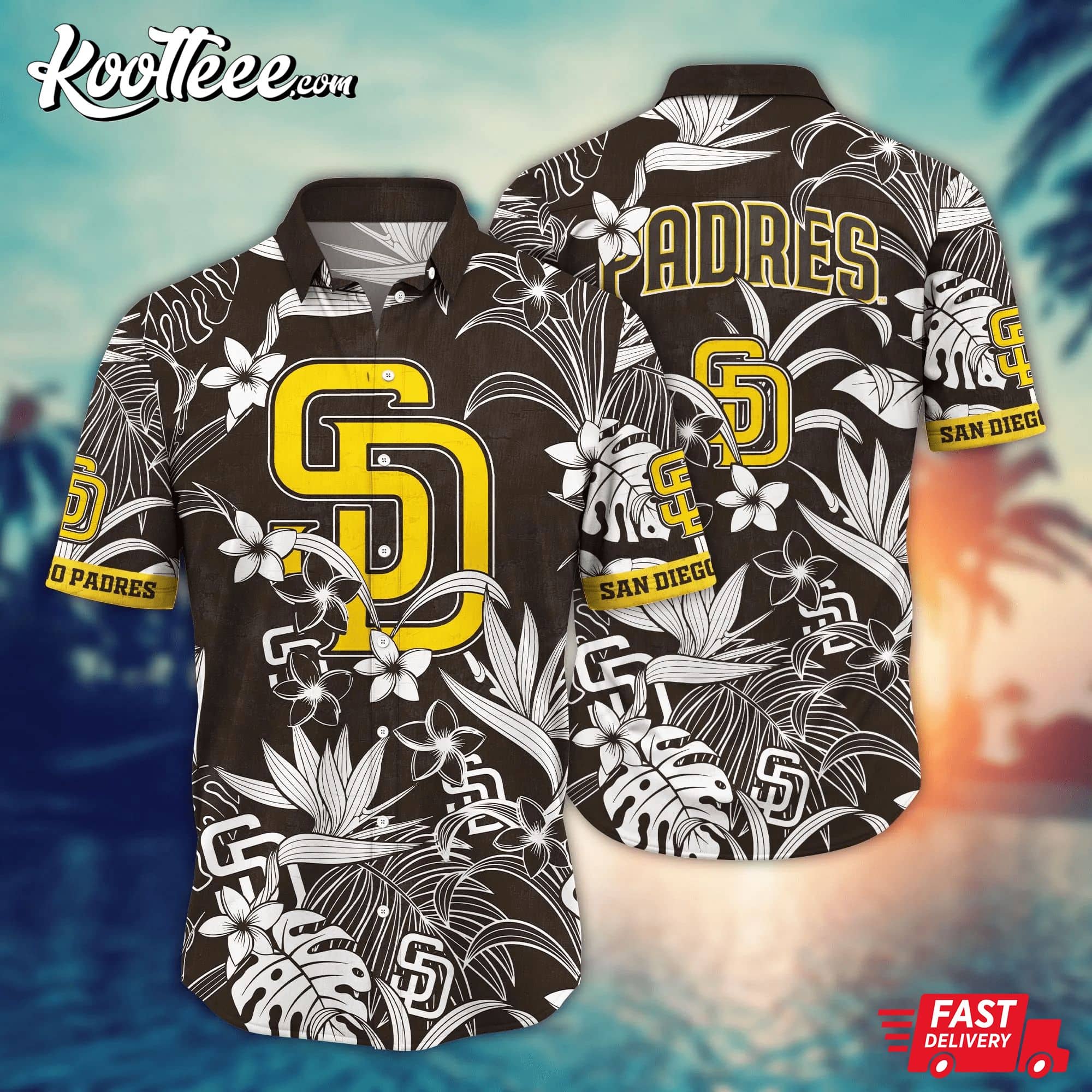 San Diego Padres MLB Hawaiian - Adult & Kids T-Shirts, Sweatshirts & Hoodies apparel design preview 1
