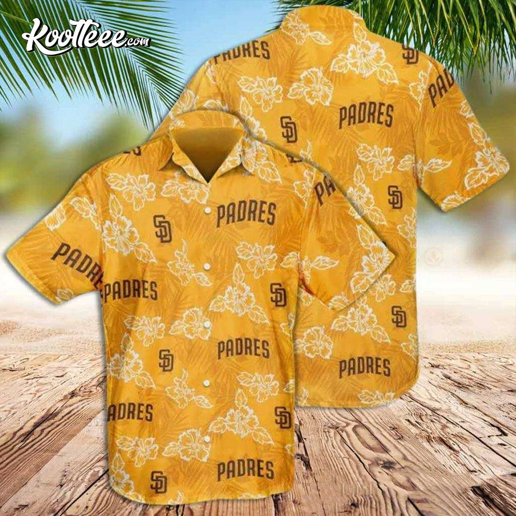 San Diego Padres MLB Hibiscus Hawaiian - Adult & Kids T-Shirts, Sweatshirts & Hoodies apparel design preview 1