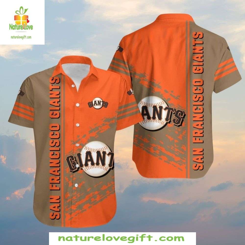 San Francisco Giants Hawaiian Floral Pennant MLB - Adult & Kids T-Shirts, Sweatshirts & Hoodies apparel design preview 1