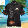 San Francisco Giants Hawaiian Black Orange MLB - Adult & Kids T-Shirts, Sweatshirts & Hoodies apparel design preview 1
